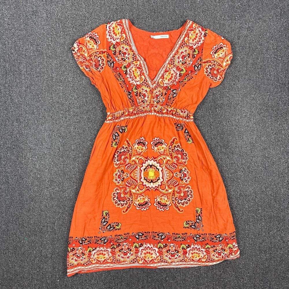 Maurices Womens Boho Paisley Midi Dress Hippie Festival Flowy Size Medium